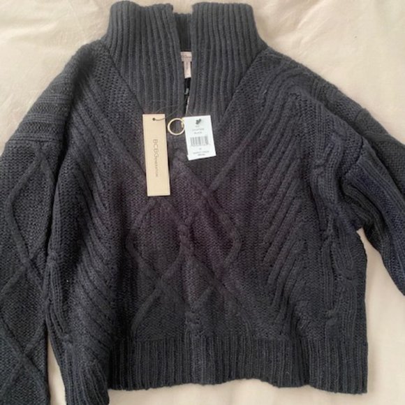 NWOT BCBG Half Zip Knit Sweater - Picture 4 of 5